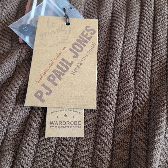 PJ PAUL JONES Mens Knitted Polo Shirts Short Sleeve Textured Pullover Golf Polo - Picture 15 of 16